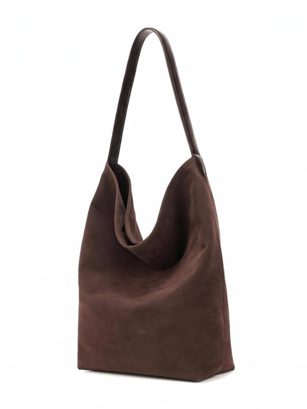 Faux Suede Tote Bag for Women, 2-in-1 Minimalist Shoulder Bag with Internal